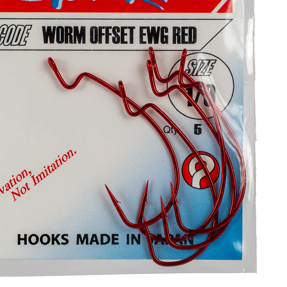 Крючок GAMAKATSU Hook Worm Offset EWG Red №1/0. Фото №2 Крючок GAMAKATSU Hook Worm Offset EWG Red №1/0. Фото №2