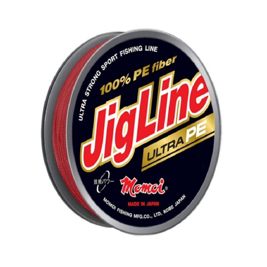 Плетеный шнур Momoi 4-х прядный JigLine Ultra PE 0,09мм/100м, 6,1кг, красный. Фото №1 Плетеный шнур Momoi 4-х прядный JigLine Ultra PE 0,09мм/100м, 6,1кг, красный. Фото №1