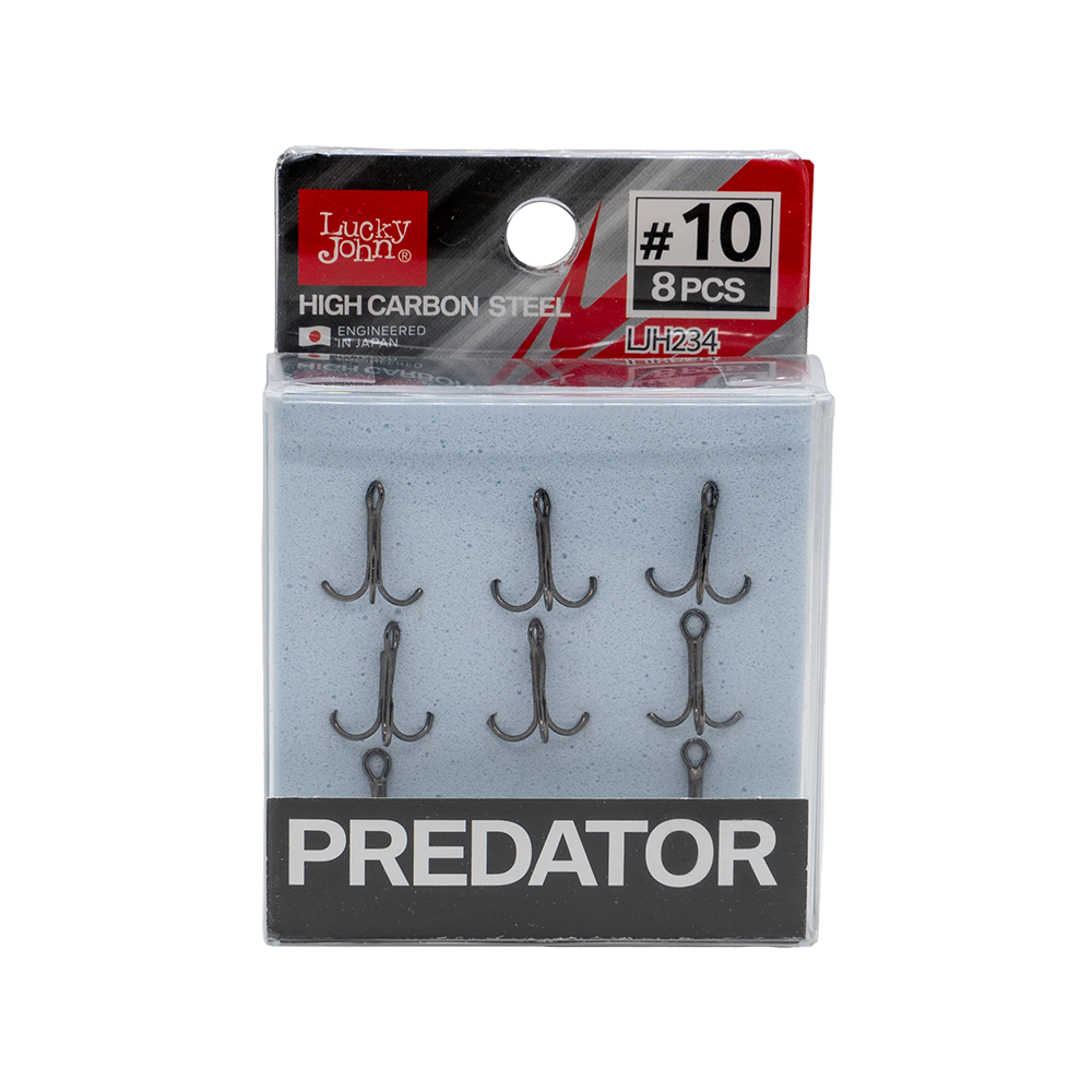 Крючки-тройники Lucky John PREDATOR серия  LJH234 размер 010 8 шт.. Фото №1