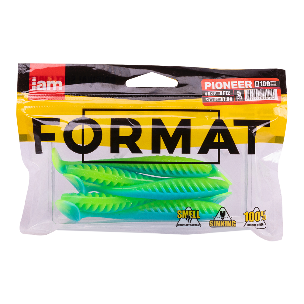 Силиконовая приманка FORMAT PIONEER 100mm, цвет F12, (5шт). Фото №5