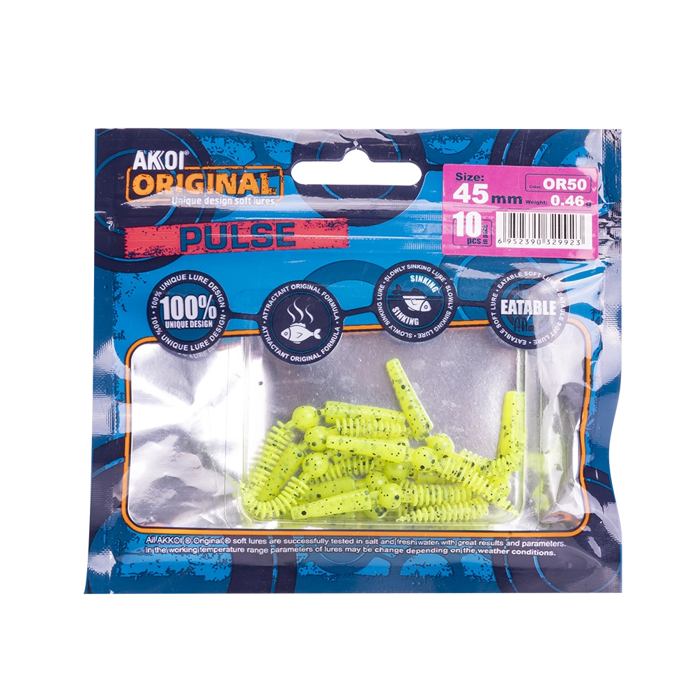 Силиконовая приманка AKKOI PULSE 45mm цвет OR50 (уп. 10 шт). Фото №3 Силиконовая приманка AKKOI PULSE 45mm цвет OR50 (уп. 10 шт). Фото №3