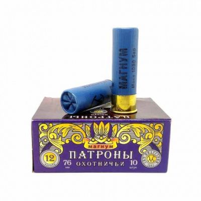 СКМ Патрон охотничий 12/76, 39-43 гр. Магнум Картечь "Гусь-М" "5,6"(п. Импорт) (в коробке 10 шт.). Фото №1