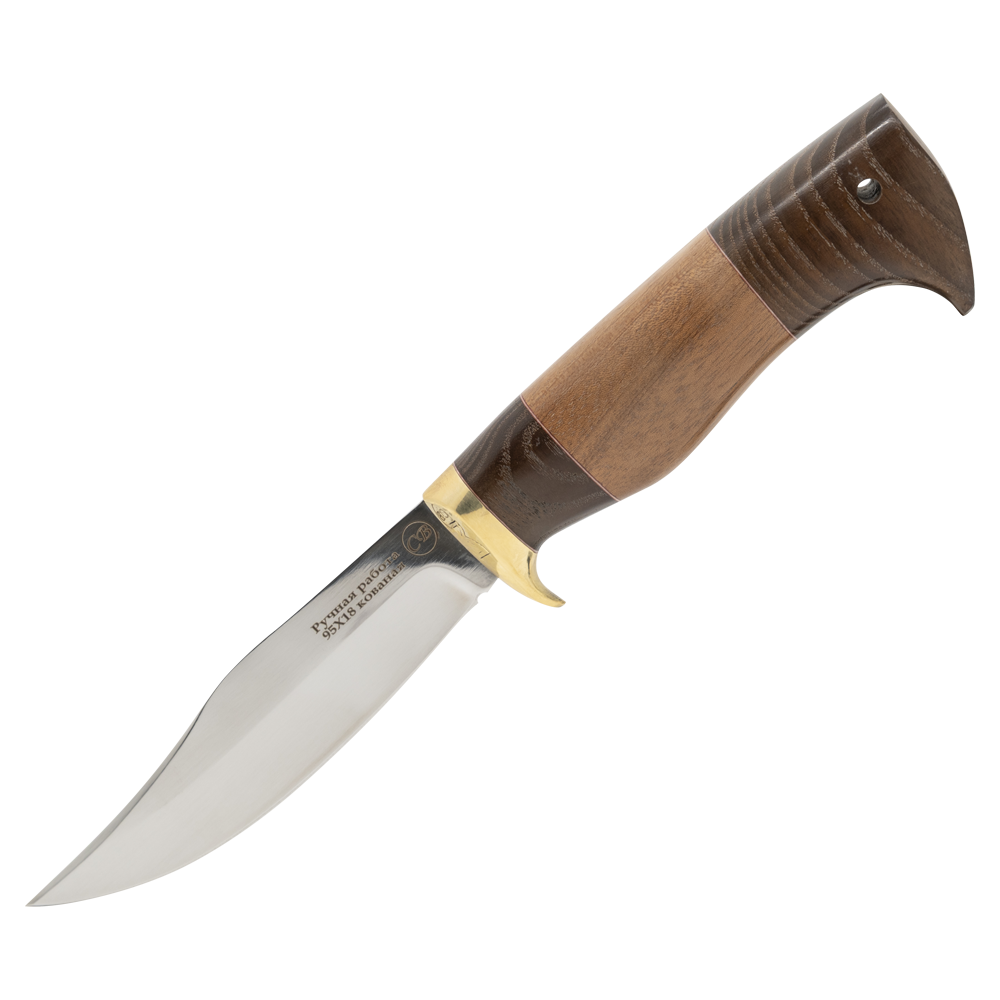 Нож "Бекас", клинок 95х18, рукоять махагон. Фото №1