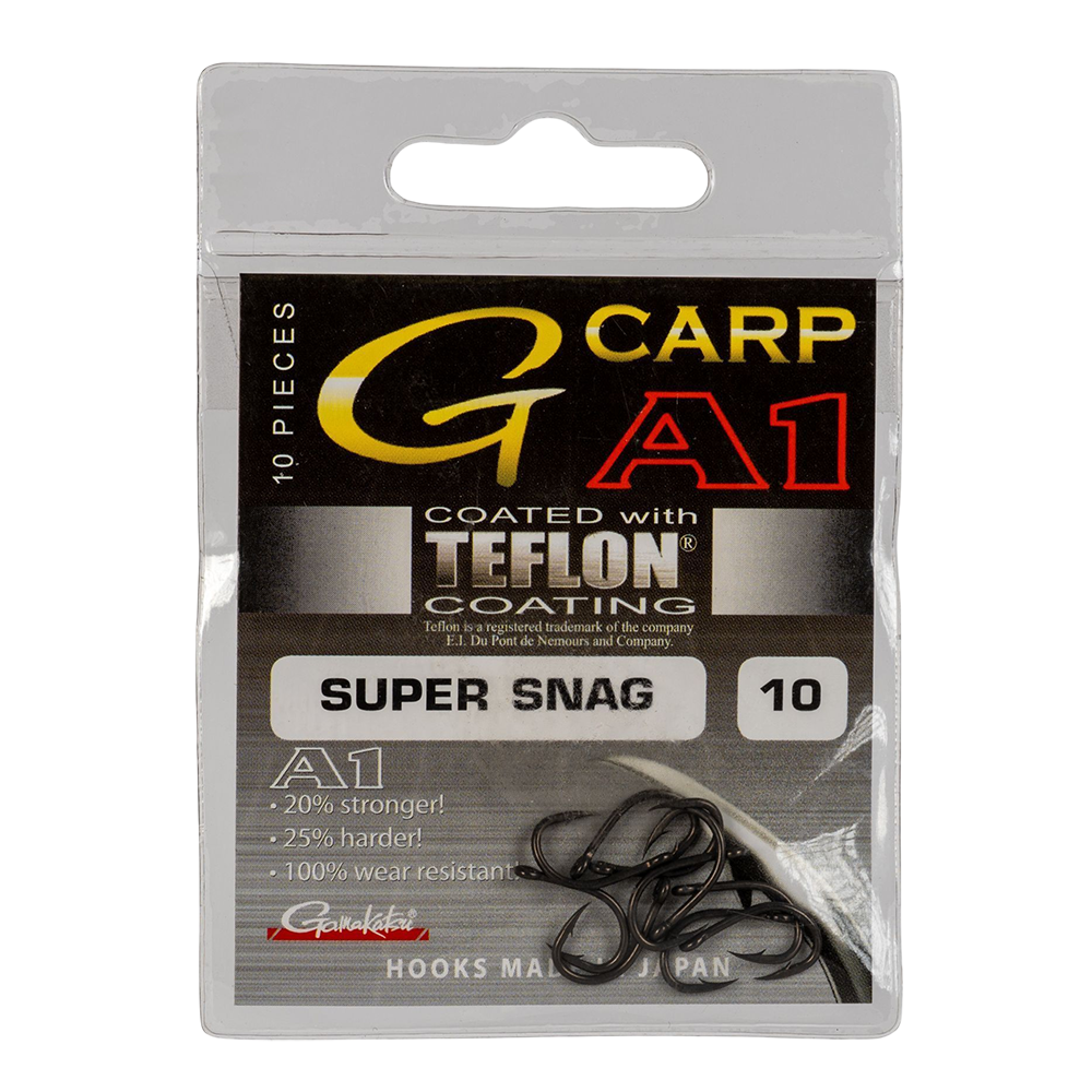 Крючок Gamakatsu Hook A1 G-CARP Super Snag PTFE №10. Фото №1