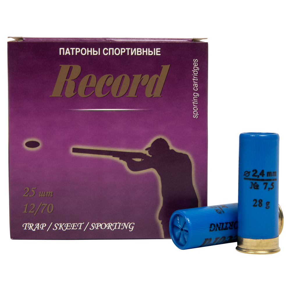 Патрон "Рекорд Спорт" 12/70 №7,5 28 г. (пачка 25шт). Фото №1