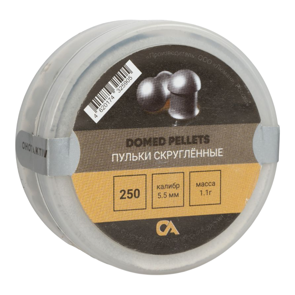 Пуля пневматическая ОхотАктив "Domed pellets", 1,1 г. 5,5 мм. (250 шт.) (36 в упаковке). Фото №1 Пуля пневматическая ОхотАктив "Domed pellets", 1,1 г. 5,5 мм. (250 шт.) (36 в упаковке). Фото №1