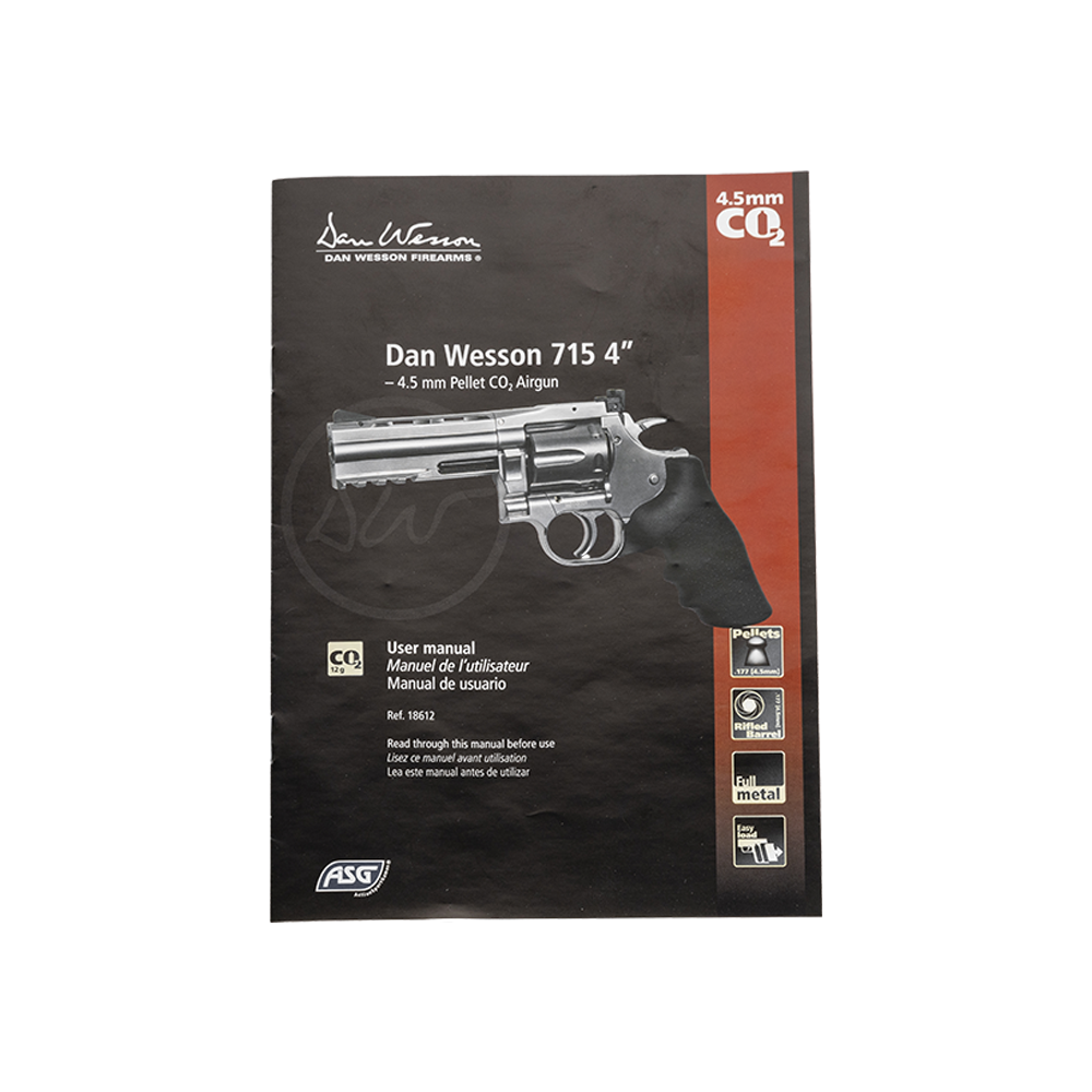 Револьвер пневматический ASG Dan Wesson 715 4" Silver, калибр 4,5 мм. Фото №2