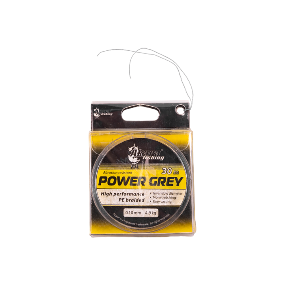 Шнур AKARA Power Grey 30м. 0,10мм. Фото №1