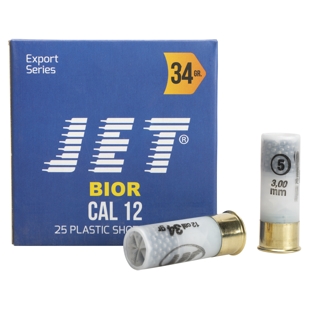 Патрон JET 12/70 Bior № 5 34гр (пач.25шт/короб.250шт). Фото №1 Патрон JET 12/70 Bior № 5 34гр (пач.25шт/короб.250шт). Фото №1