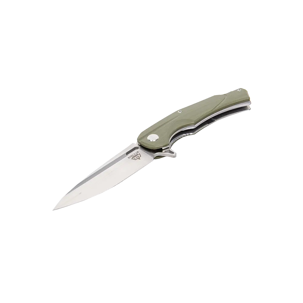 Нож складной Кизляр А-01, клинок D2, рукоять G10, зеленый. Фото №1
