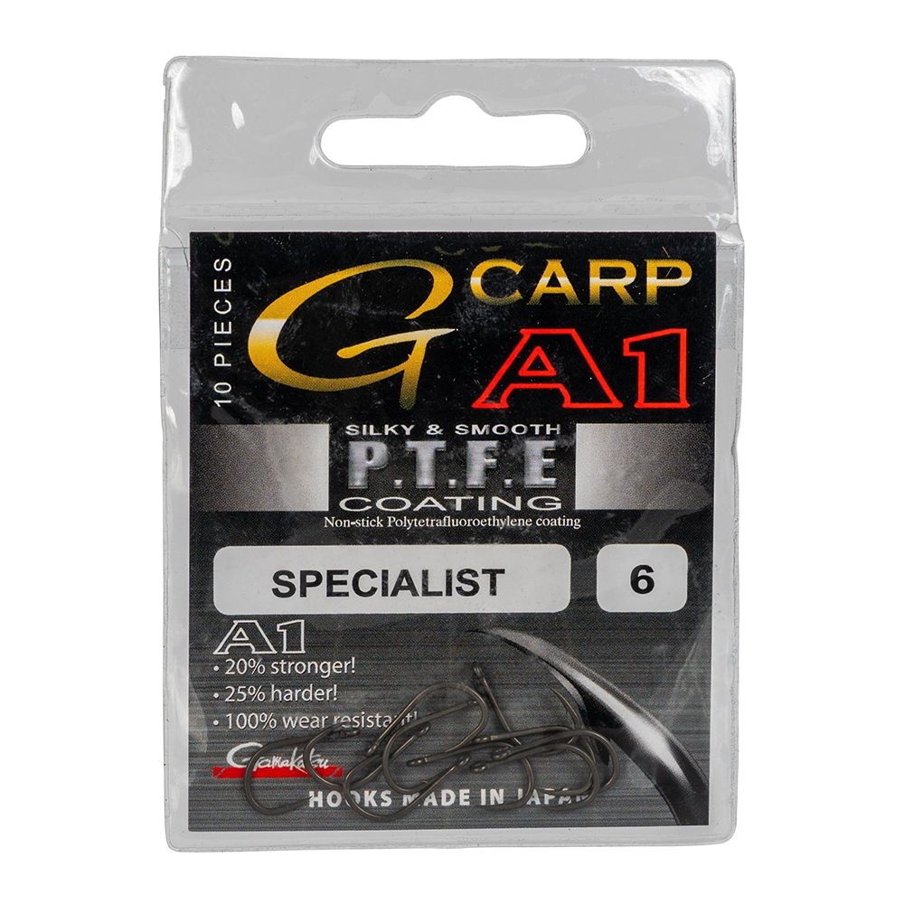 Крючок Gamakatsu Hook A1 G-CARP Specialist PTFE №06. Фото №1 Крючок Gamakatsu Hook A1 G-CARP Specialist PTFE №06. Фото №1
