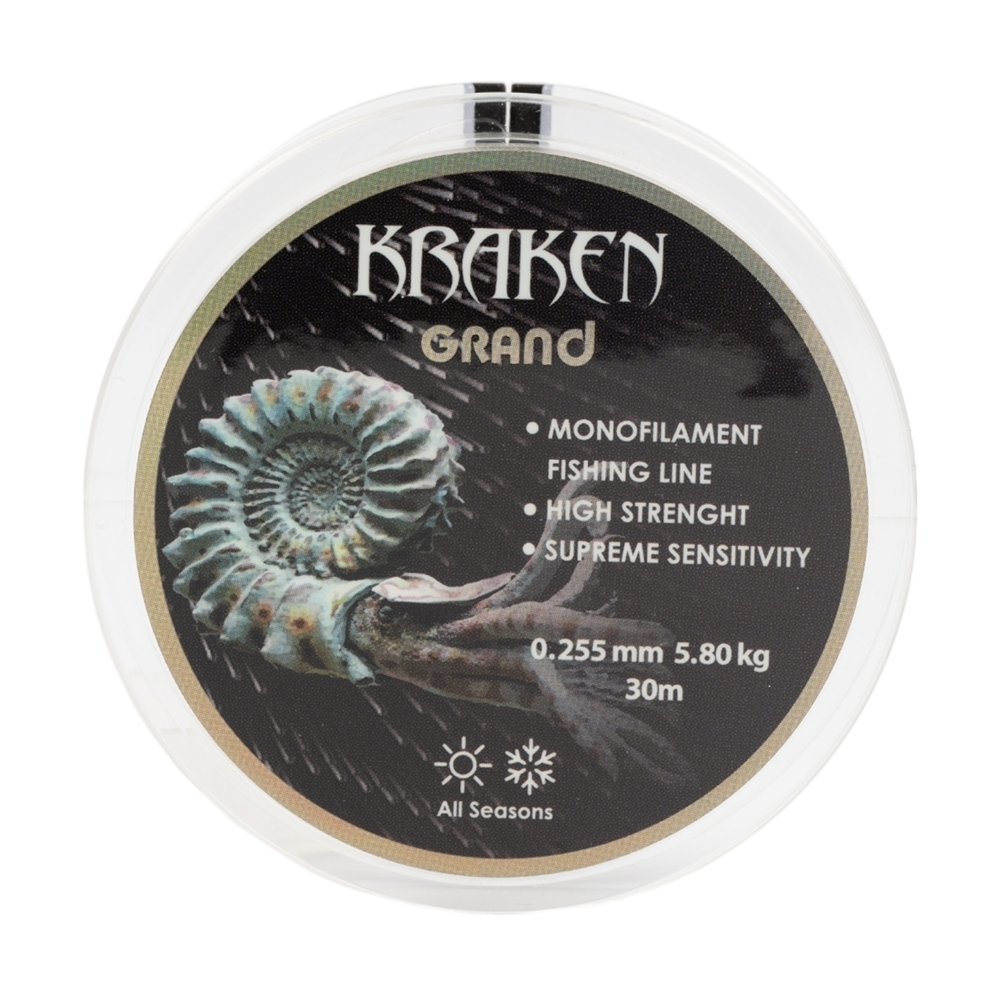 Леска Kraken Grand 30m 0,255mm 5.80kg. Фото №2