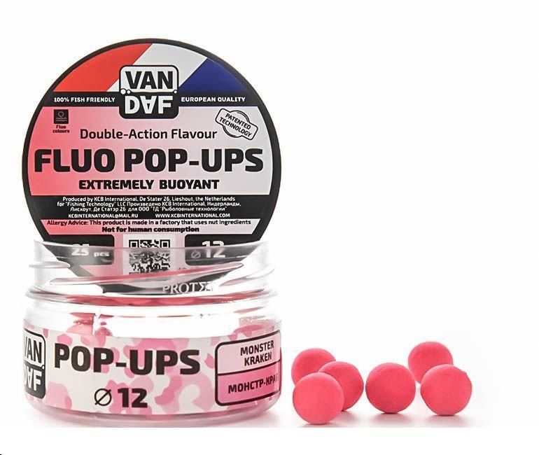 Поп-апы VAN DAF Монстр-Краб, 12 мм, розовый, 25 шт.. Фото №1