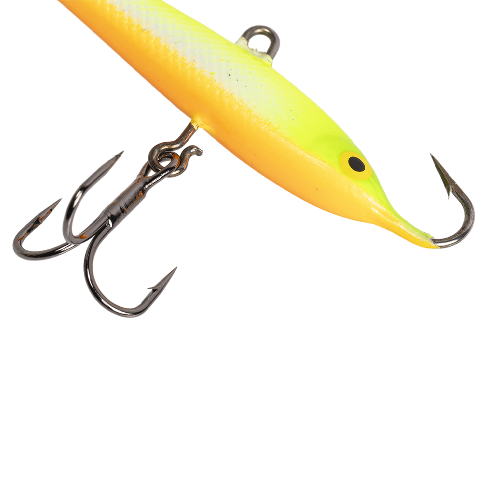 Балансир Kuusamo Tasapaino 75мм, 18гр, цвет (GLOW/FRG/Fye/W-O) с тройником. Фото №2