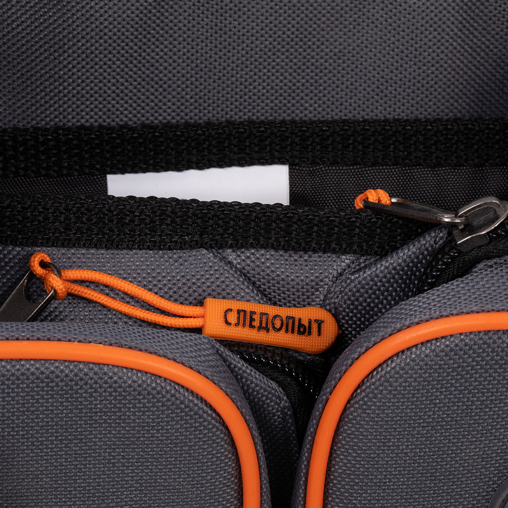 Сумка-рюкзак "СЛЕДОПЫТ" для зимнего ящика универсальная, 4 кармана, цвет серый. Фото №13