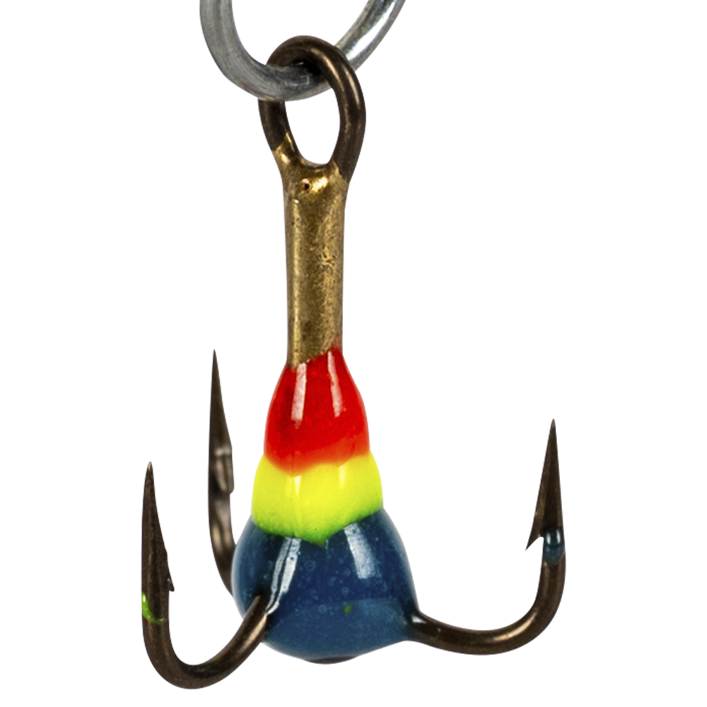 Крючок-тройник для приманок  Lucky John с каплей цвет. разм010/RYB. Фото №2