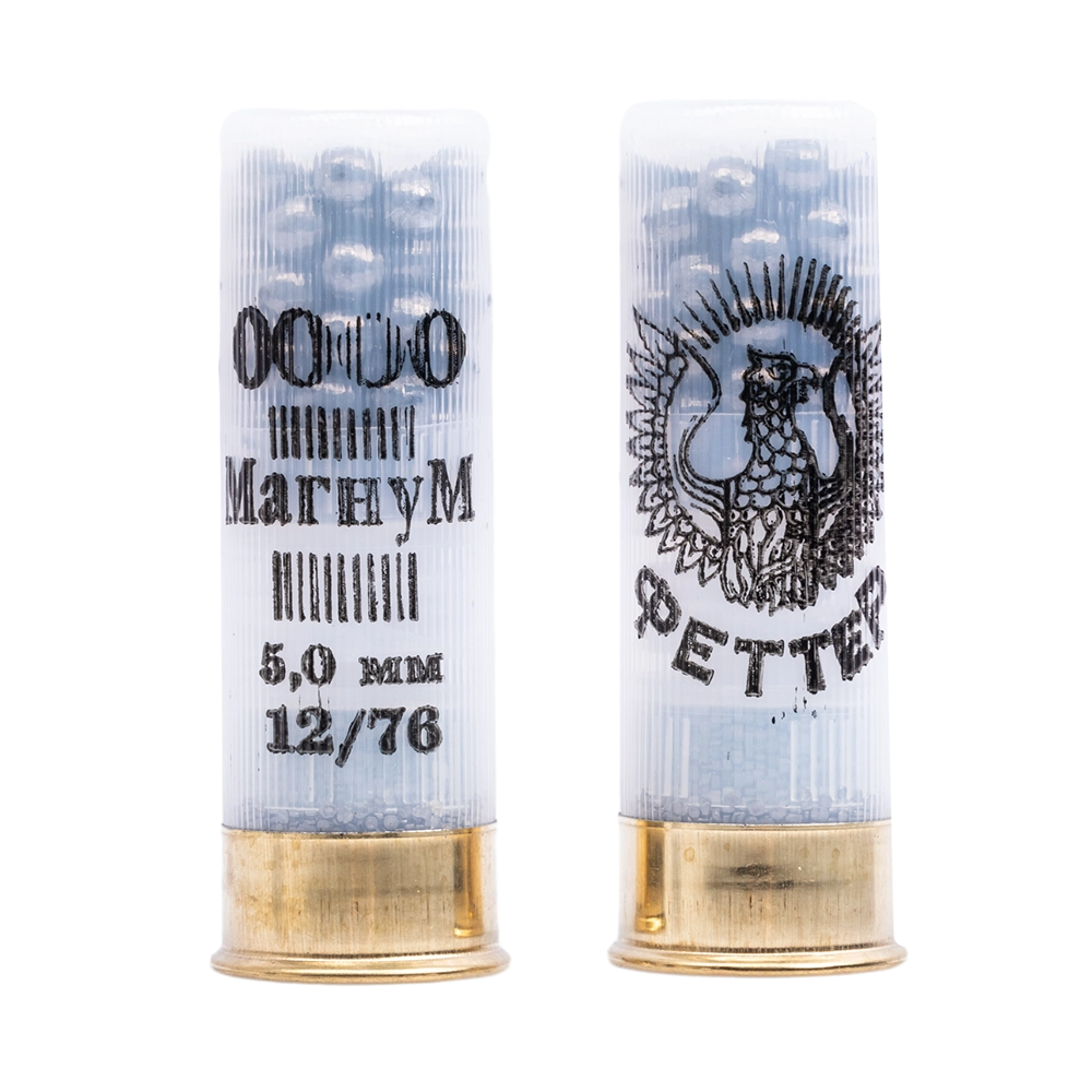 Патрон ФЕТТЕР МАГНУМ Биор 12/76 дробь № 0000, 42-44гр. (в пачке 15 шт.) (в коробке 120 шт.). Фото №3