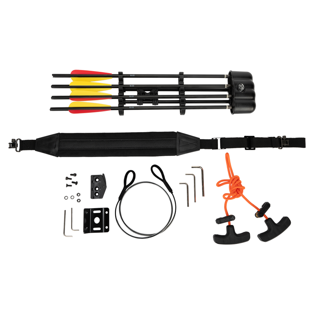 Арбалет рекурсивный Man Kung XB23, black, 4 стрелы, натяжитель, прицел, ремень, кивер. Фото №8