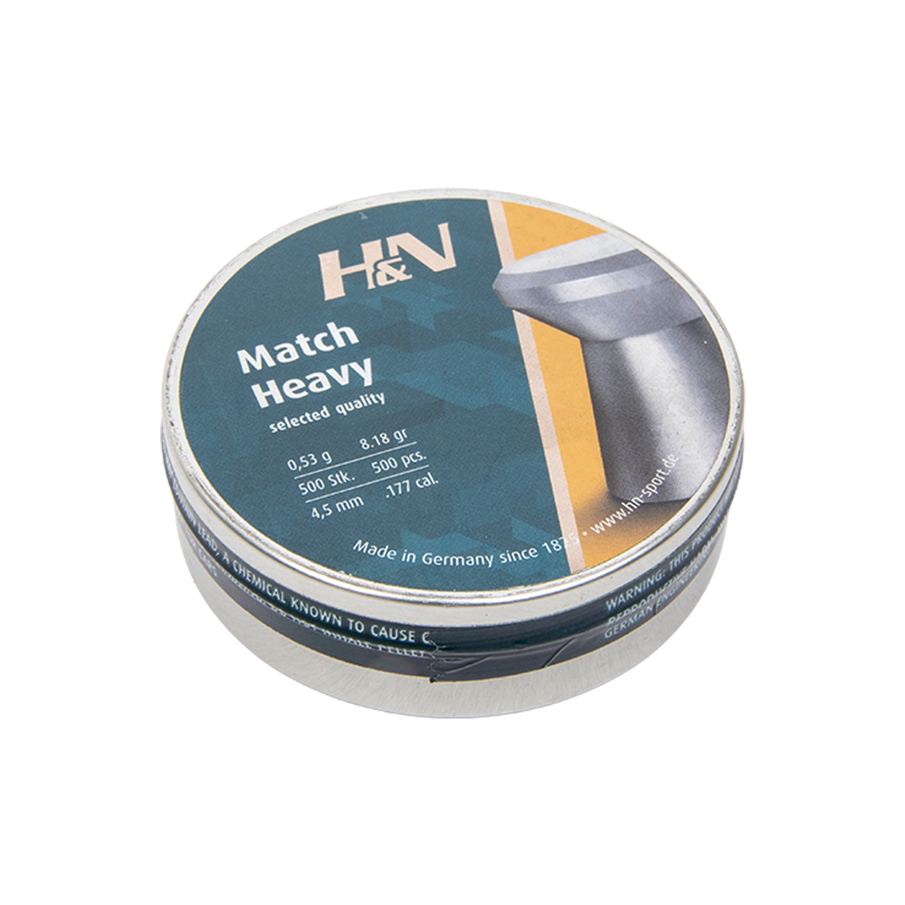 Пуля пневматическая "H&N  Match Heavy", для винтовки, гладкоствольная, 4,5, 0,53 гр. (500 шт.). Фото №1