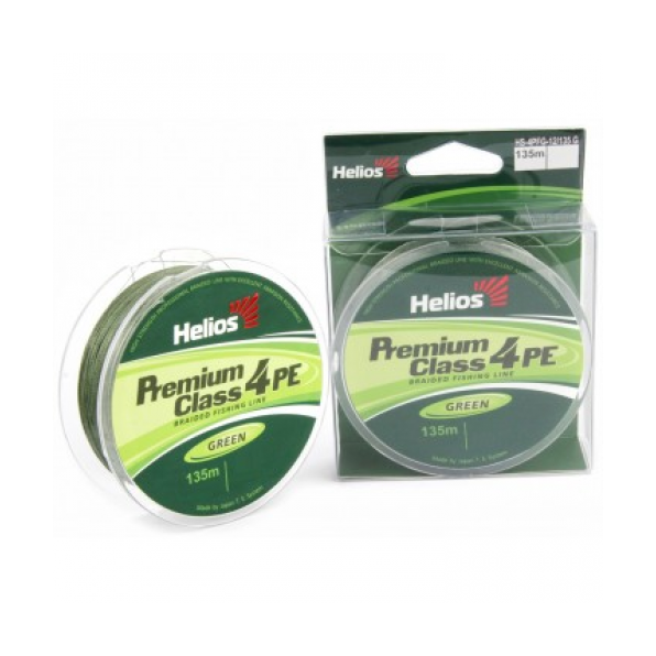Шнур плетённый Hellios Premium Class 4 PE 0.12mm 135м зелёный. Фото №2