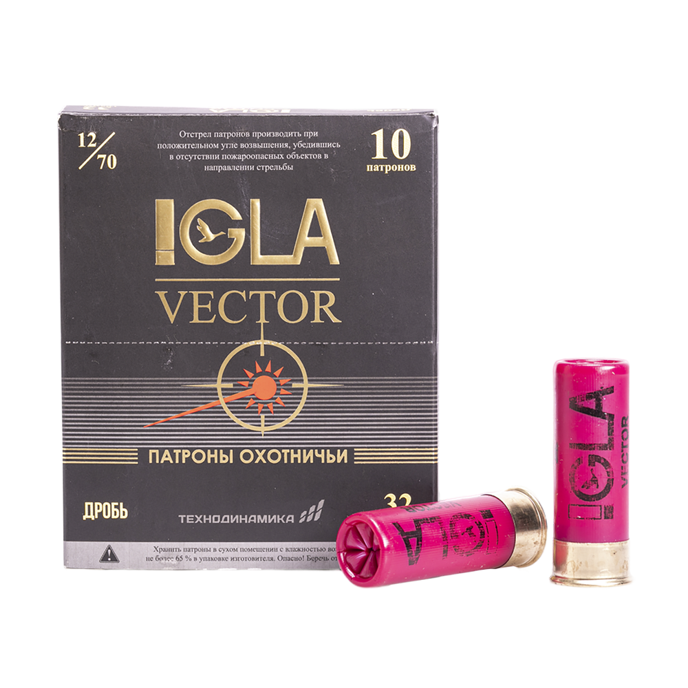 Патрон дробовой охотничий со световым элементом IGLA-VEKTOR 32 гр.12/70 №7 (пачка 10 шт., кор. 250 шт.). Фото №1 Патрон дробовой охотничий со световым элементом IGLA-VEKTOR 32 гр.12/70 №7 (пачка 10 шт., кор. 250 шт.). Фото №1