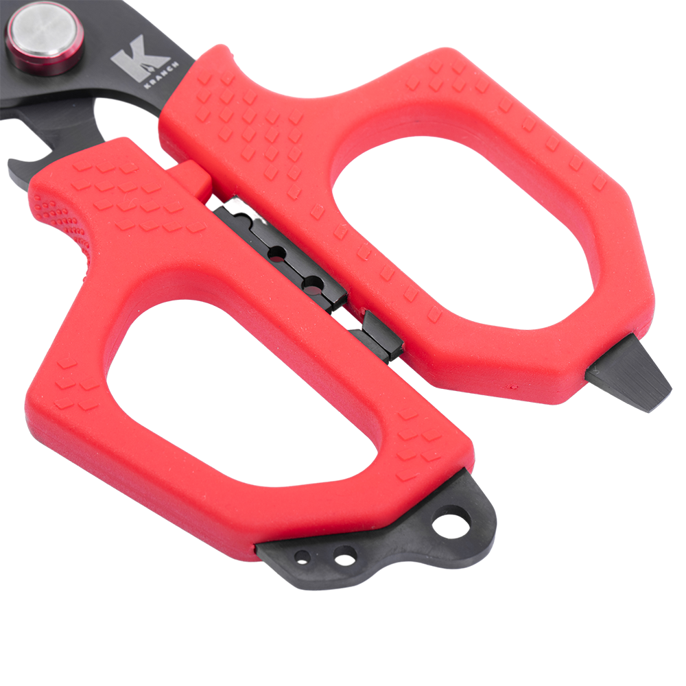 Ножницы рыболовные Kranch длина 16,2см, вес 97гр, цвет (красный). Фото №6