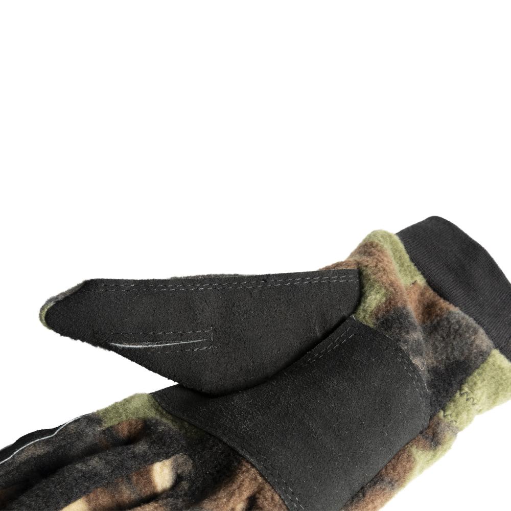 Перчатки Хольстер охотника с кожаными накладками / флис / темный лес. Фото №4 Перчатки Хольстер охотника с кожаными накладками / флис / темный лес. Фото №4