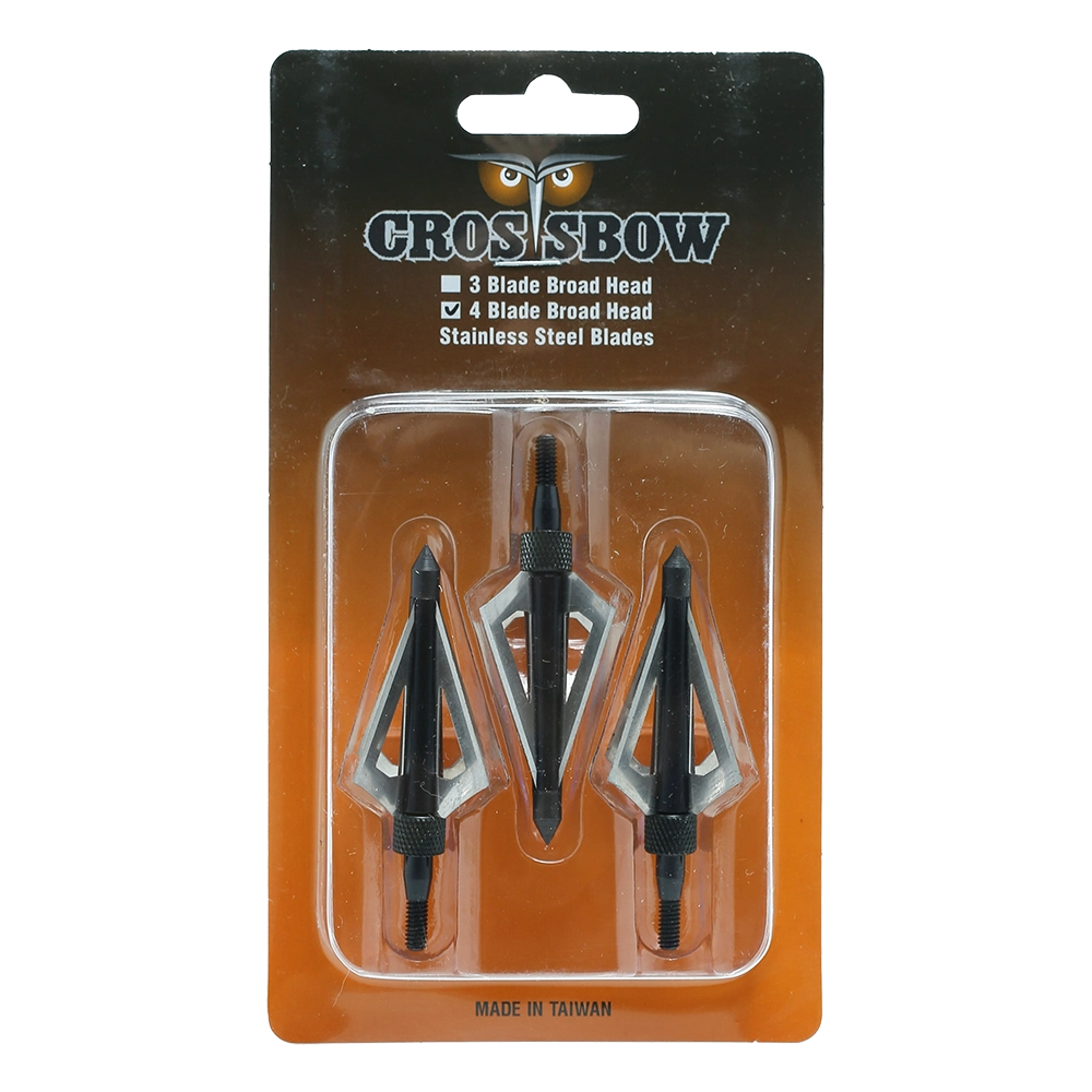 Наконечники охотничьи Man-kung 4BAL, 100 гран, 4 лезвия (3 шт.). Фото №1