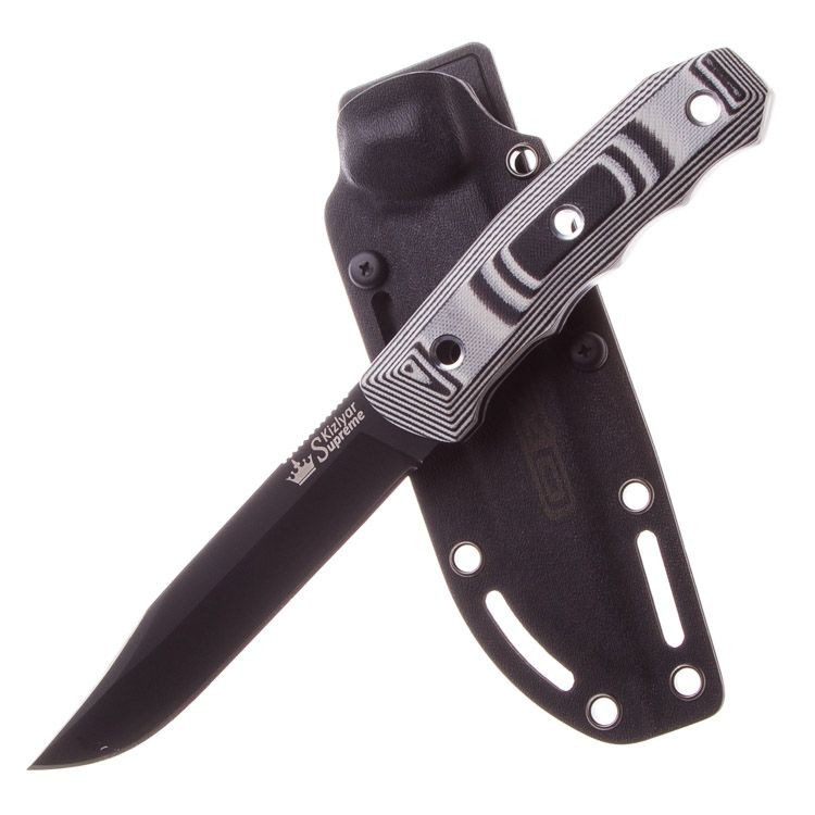 Нож Enzo AUS-8 BT (черный, G10, ножны кайдекс). Фото №2