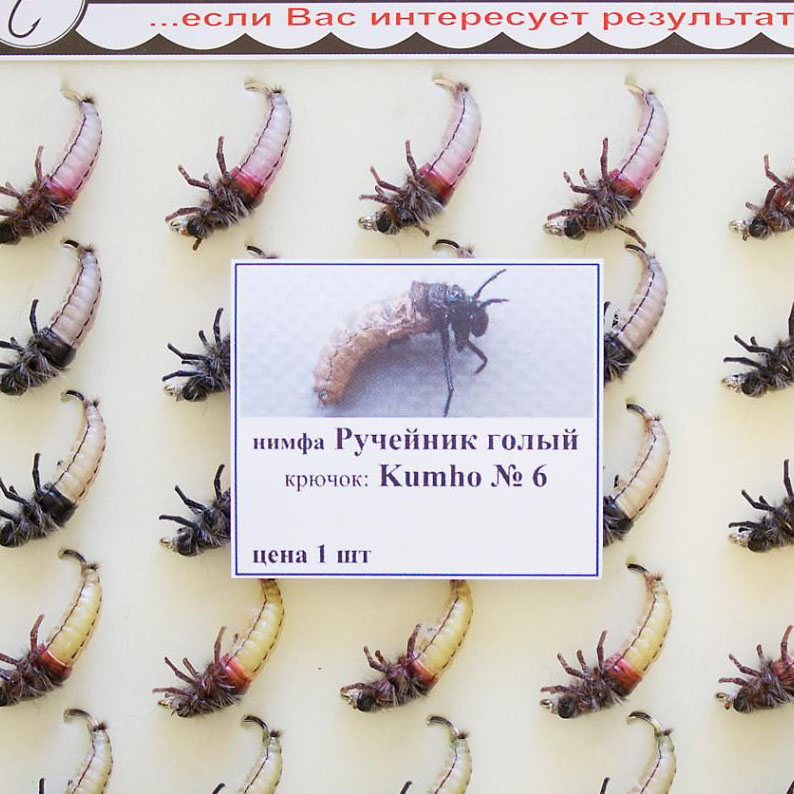 Нимфа Ручейник голый №06 (Kumho) (25шт). Фото №1