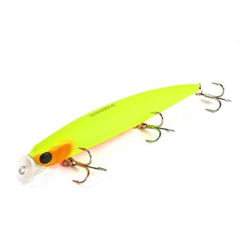 Воблер JACKALL Rada Minnow 114 chartreuse & orange head. Фото №2