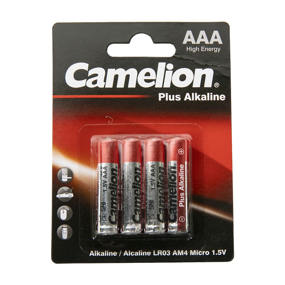 Батарейка Camelion Plus Alkaline BL4  LR03 (LR03-BP4, мизинчиковая батарейка ААА 1.5В). Фото №1
