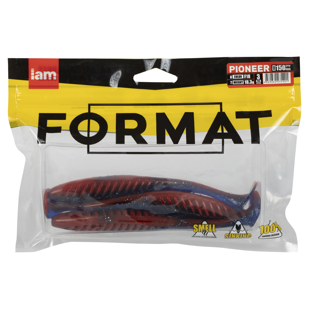 Силиконовая приманка Format Pioneer 150мм, цвет F18, (3шт. упак.). Фото №1 Силиконовая приманка Format Pioneer 150мм, цвет F18, (3шт. упак.). Фото №1