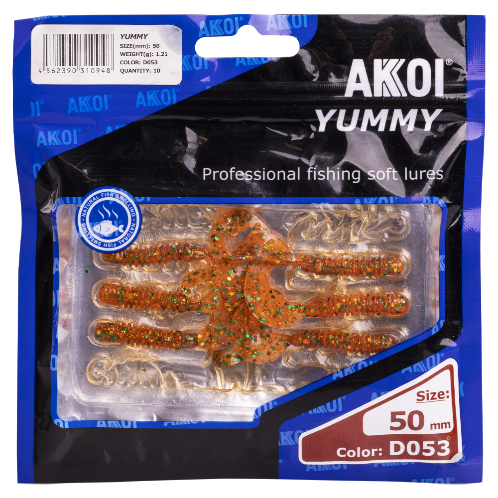 Приманка AKKOI Yummy (твистер) 50 S053 (уп. 10/6шт). Фото №3