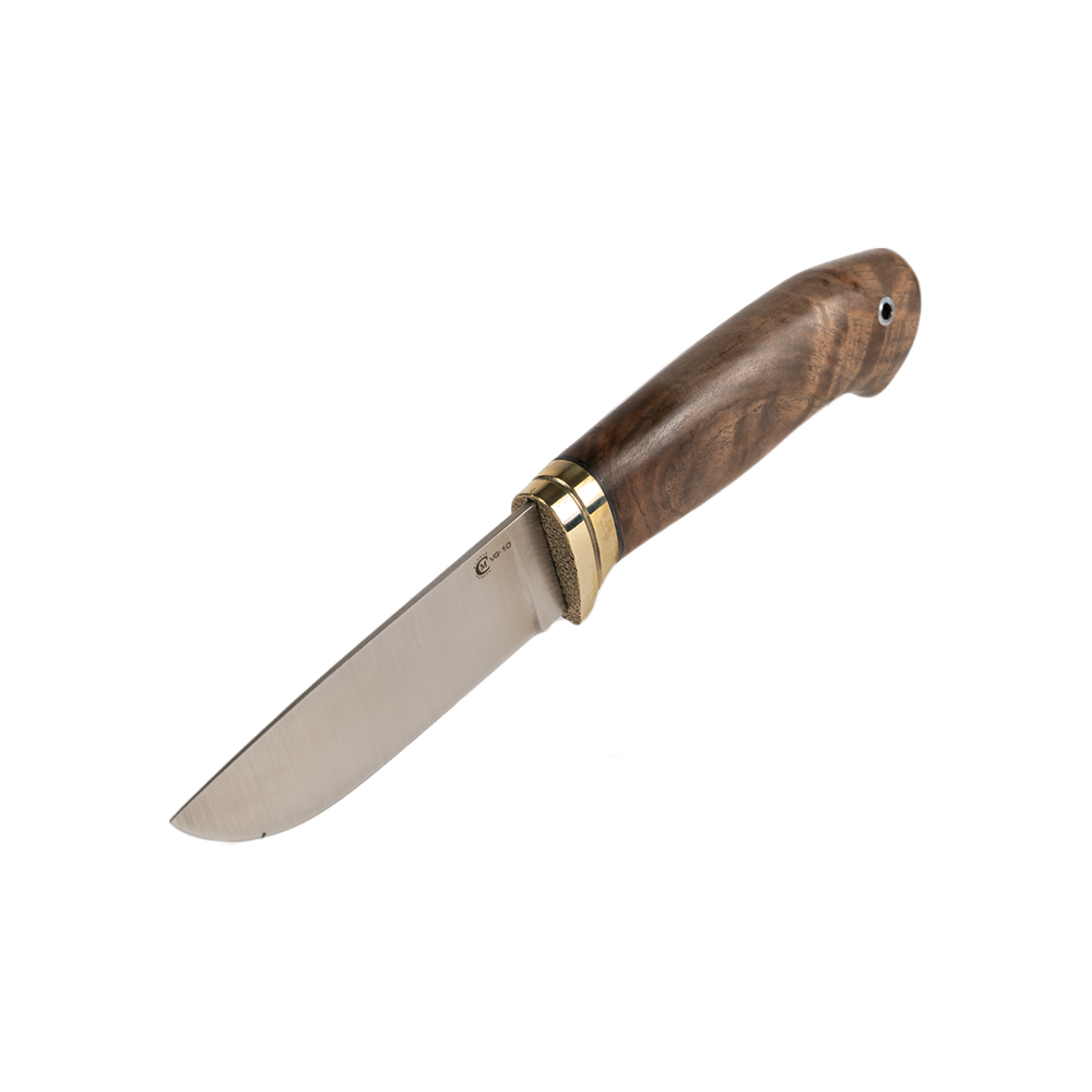 Нож МС "Егерь", сталь VG-10, литье мельхиор, орех(кап). Фото №4