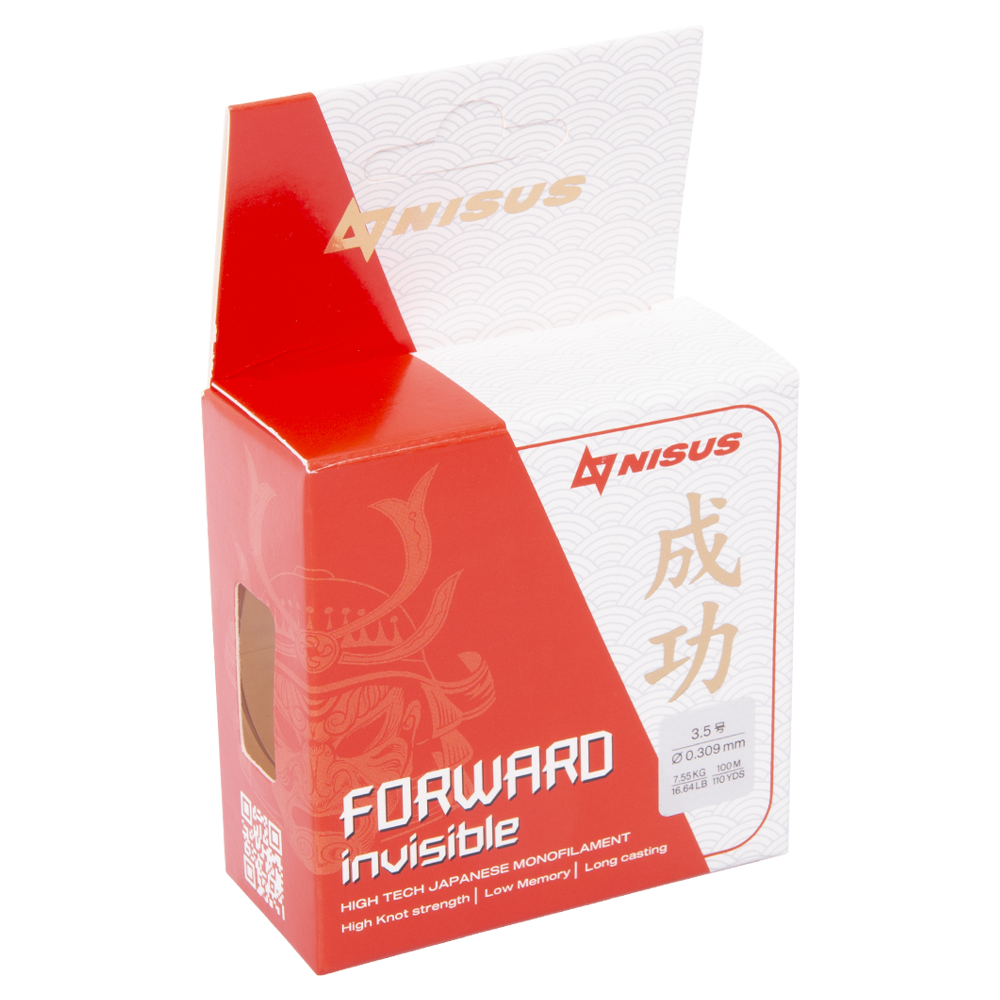 Леска Nisus Forward Invisible 0,309mm/100m Nylon (N-FI-0309-100) . Фото №1