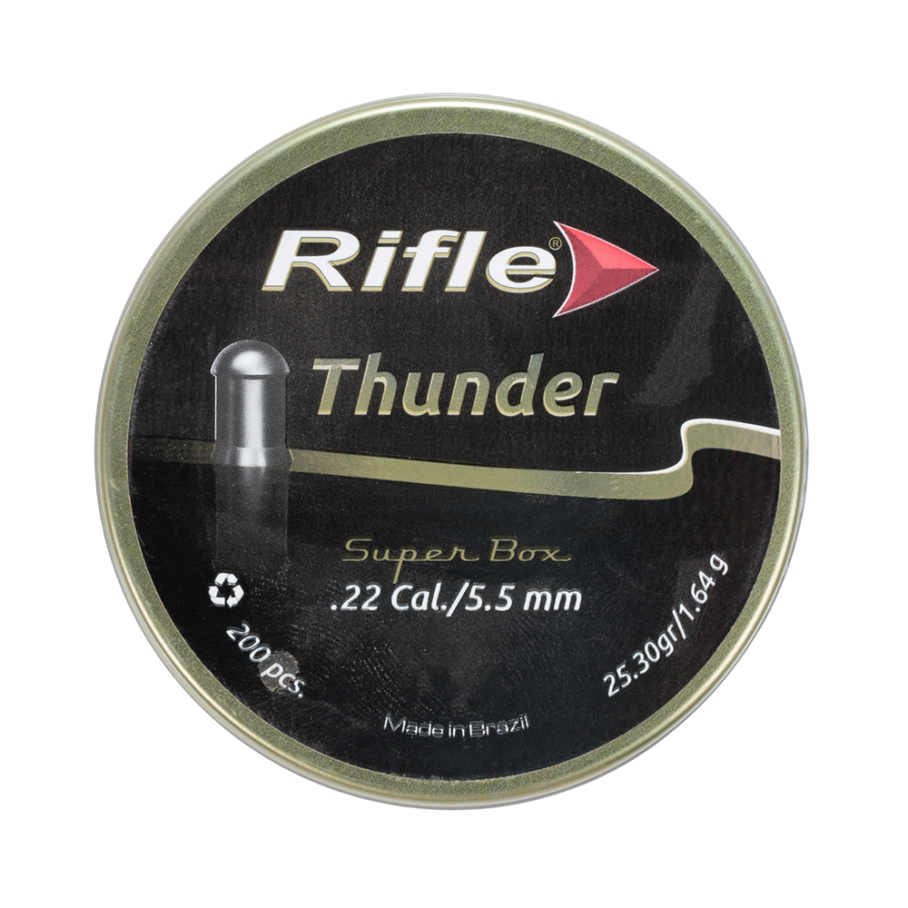 Пуля пневматическая RIFLE Premium Series Thunder 5,5 мм. 1,64 гр. (200 шт. в банке). Фото №1 Пуля пневматическая RIFLE Premium Series Thunder 5,5 мм. 1,64 гр. (200 шт. в банке). Фото №1