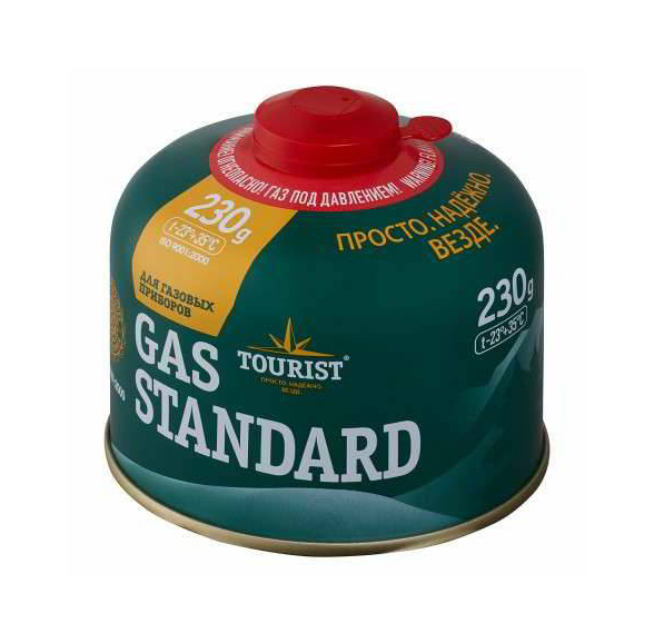 Баллон газовый Tourist GAS STANDARD (для портативных приборов, резьбовой), 230 г . Фото №1 Баллон газовый Tourist GAS STANDARD (для портативных приборов, резьбовой), 230 г . Фото №1