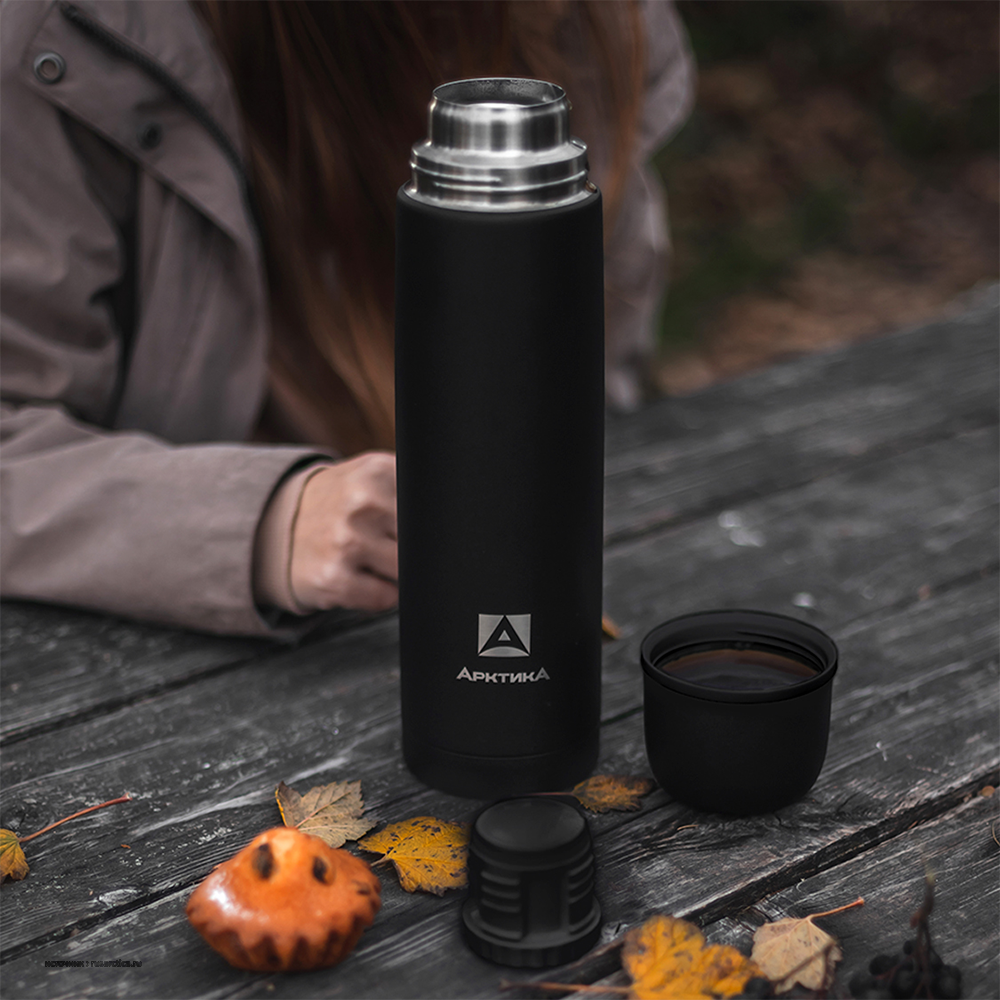 Термос "Арктика", бытовой вакуумный (для напитков) ,1000 мл, (чёрный песок, матовый). Фото №5 Термос "Арктика", бытовой вакуумный (для напитков) ,1000 мл, (чёрный песок, матовый). Фото №5