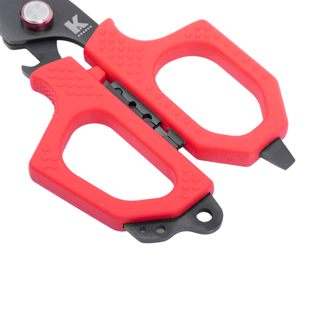 Ножницы рыболовные Kranch длина 16,2см, вес 97гр, цвет (красный). Фото №12