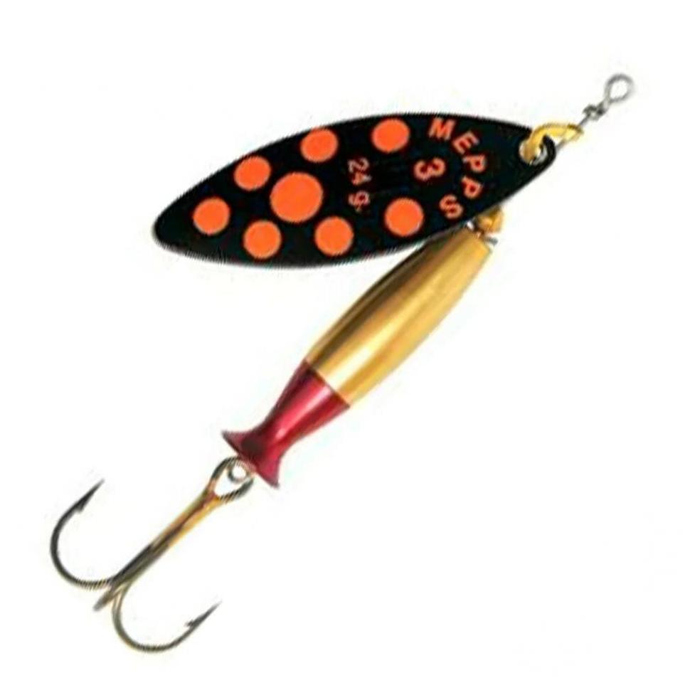 Блесна вращающаяся Mepps Aglia LONG HEAVY,1, Black/Yellow . Фото №1