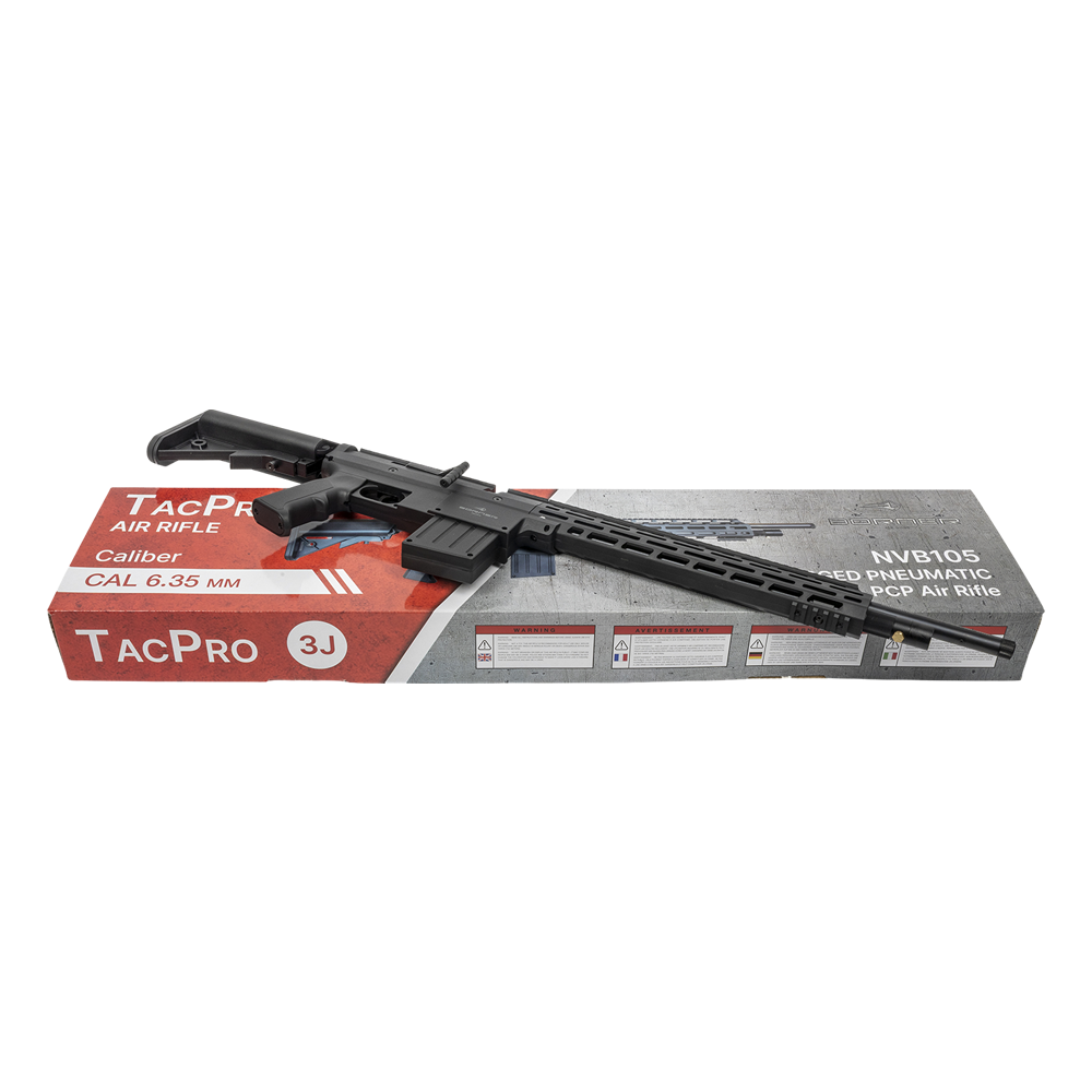 Винтовка пневматическая Borner PCP TacPro cal. 6,35 мм, 3Дж. (пластик черный). Фото №25