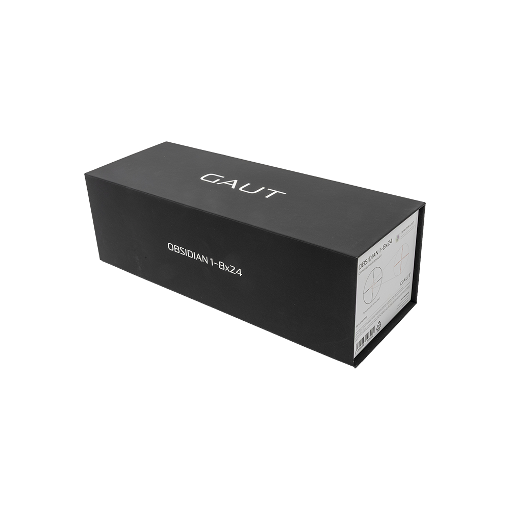 Прицел оптический GAUT Obsidian 1-8x24 сетка 62 (Half MD) SFP подсветка красная30мм поправки1/2МОА. Фото №4 Прицел оптический GAUT Obsidian 1-8x24 сетка 62 (Half MD) SFP подсветка красная30мм поправки1/2МОА. Фото №4