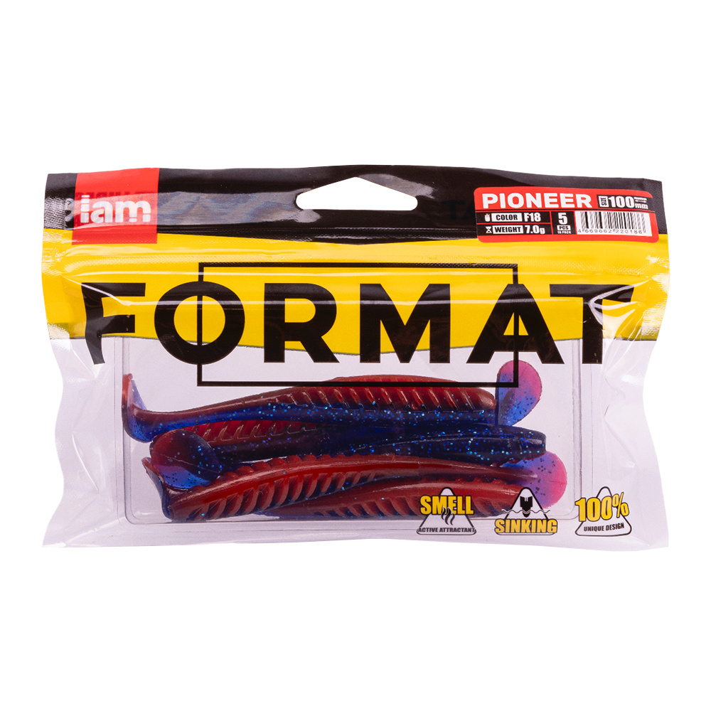 Силиконовая приманка FORMAT PIONEER 100mm, цвет F18, (5шт). Фото №5 Силиконовая приманка FORMAT PIONEER 100mm, цвет F18, (5шт). Фото №5