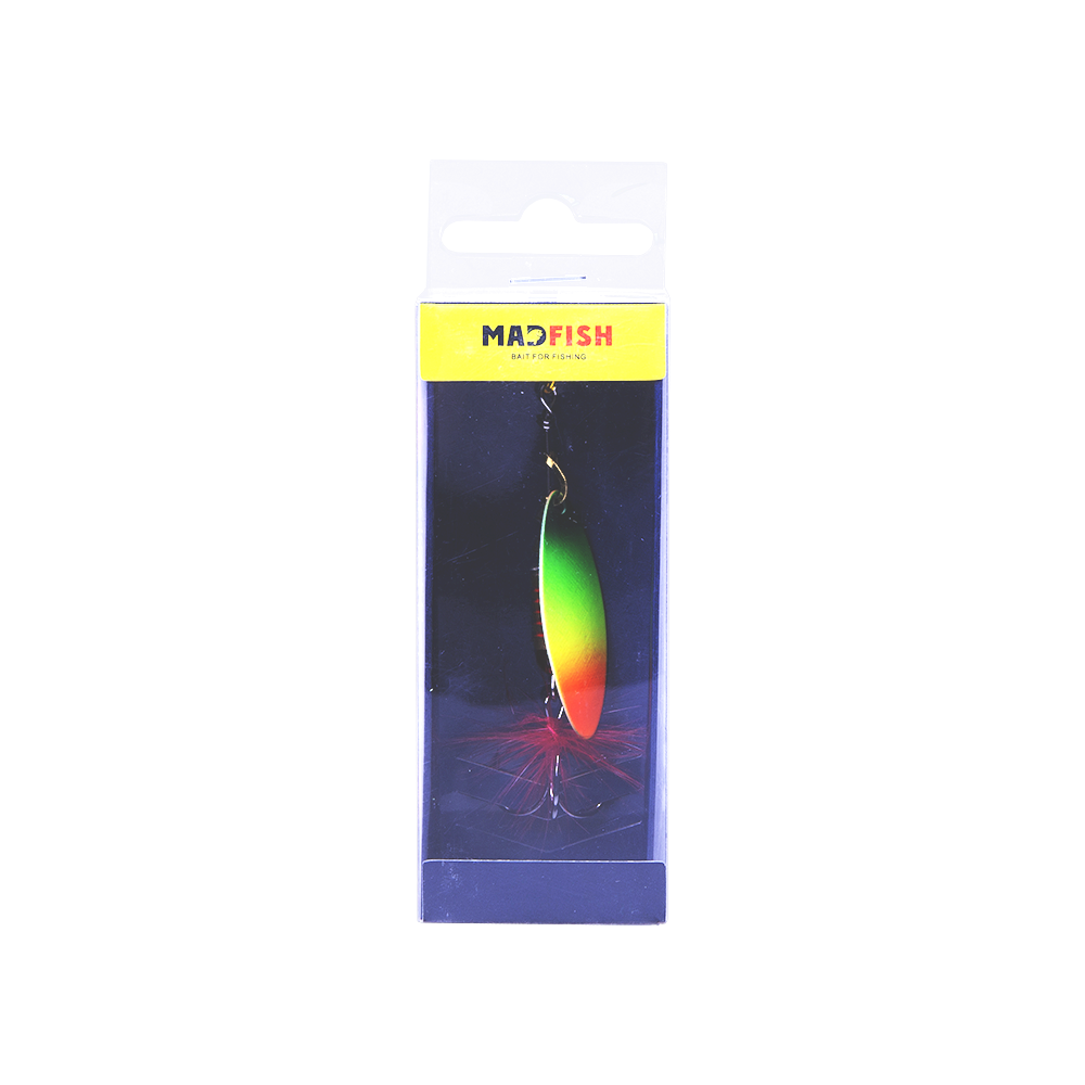 Блесна вращающаяся MADFISH Aglia Long №2, 7гр, цвет (Rainbow). Фото №1