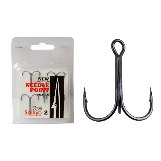 Крючки Saikyo тройник №2 BLN, (50шт). Фото №1