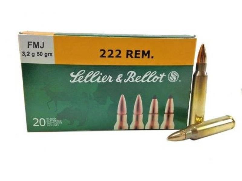 Патрон нарезной SELLER&BELLOT калибр 222 REM FMJ 3,24 гр. (в пачке 20 шт.). Фото №2