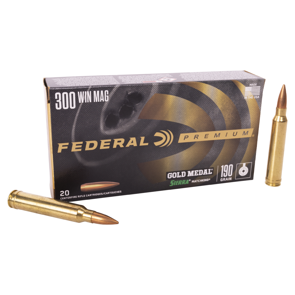 Патрон нарезной FEDERAL калибр 300 WIN MAG 12.3гр.190GR MATC BHTR (в пачке 20 шт.). Фото №1