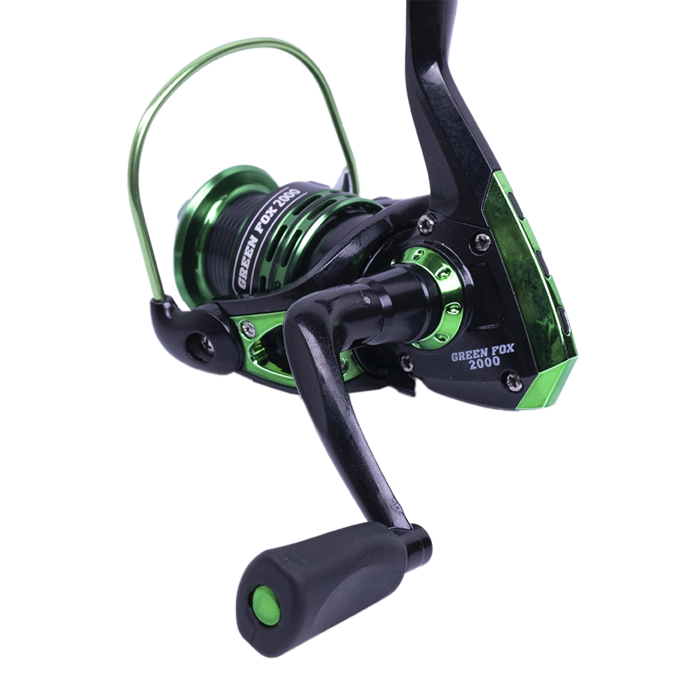 Катушка Inquisitor Green Fox 2000 (Зеленая 5.1:1,9+1 подшипников+шпуля). Фото №3