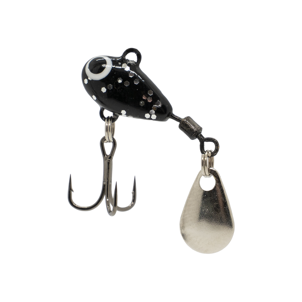 Тейл-спиннер UF Studio Hurricane 11мм, 2,5гр, цвет (Black glitter). Фото №1